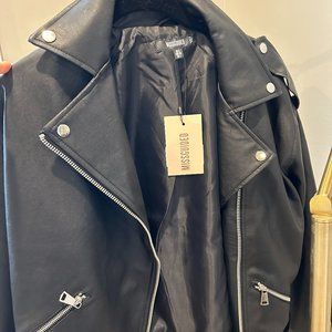 Black leather (faux) jacket